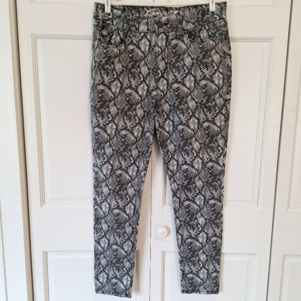 Seven7 snakeprint tummyless high-rise skinny jeans